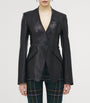 McQueen Black Leather Peplum Jacket