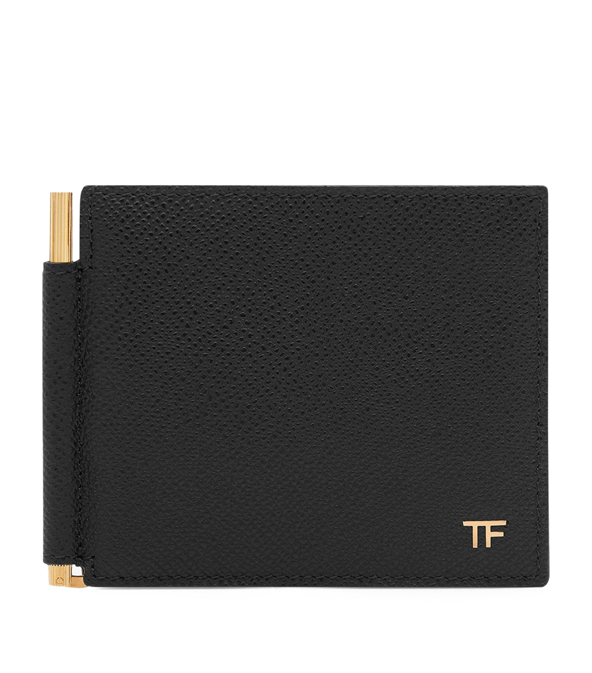 Leather T-Line Money Clip Wallet
