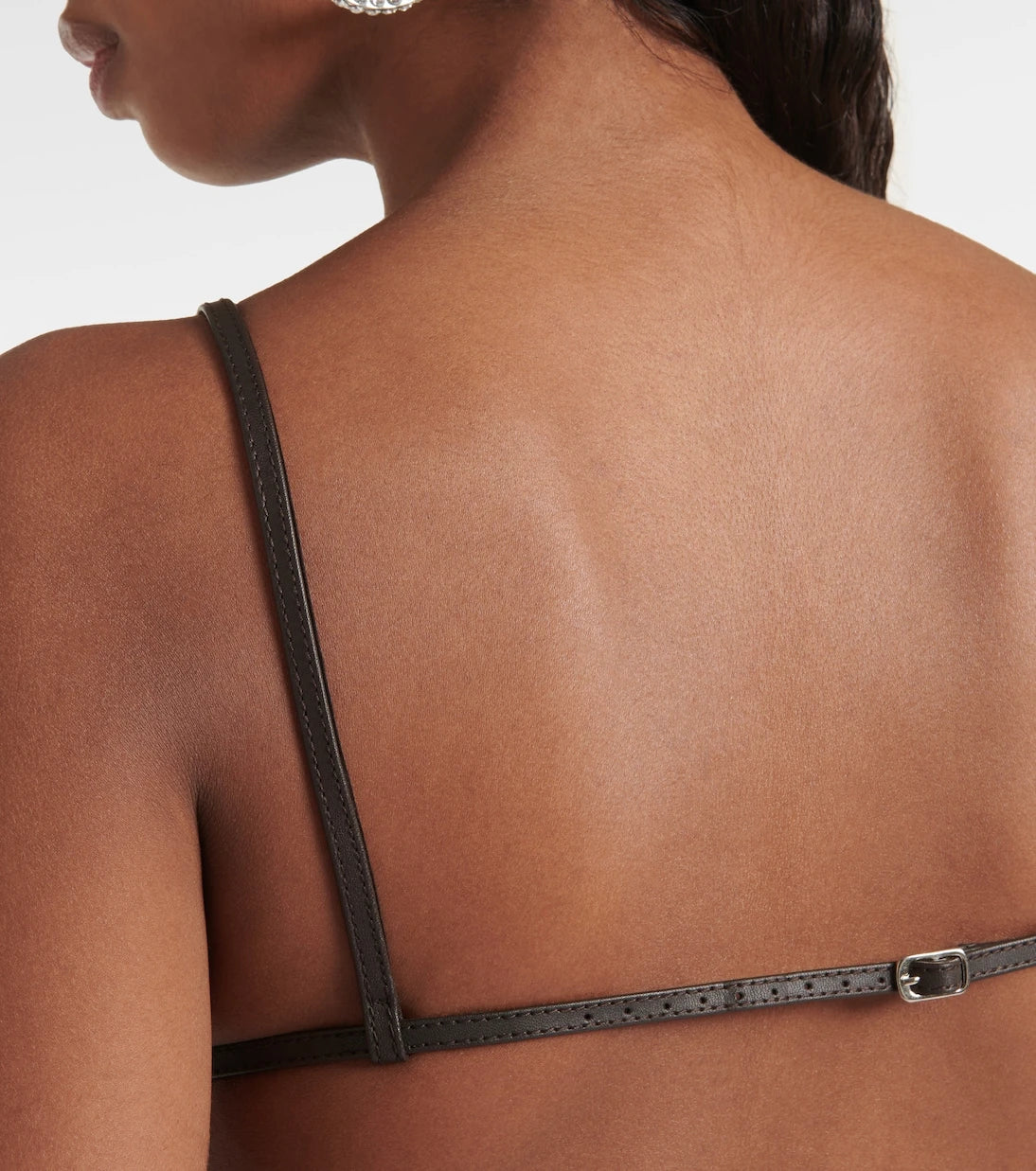Christopher Esber - Framed leather-trimmed crop top