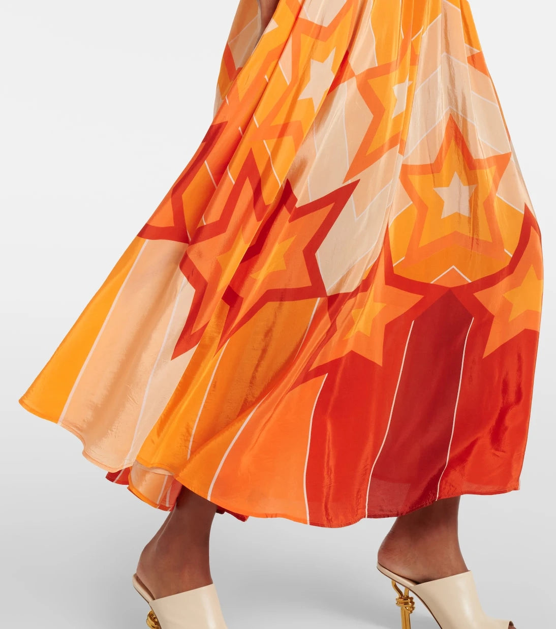 Farm Rio - Gradient Stripes cutout midi dress