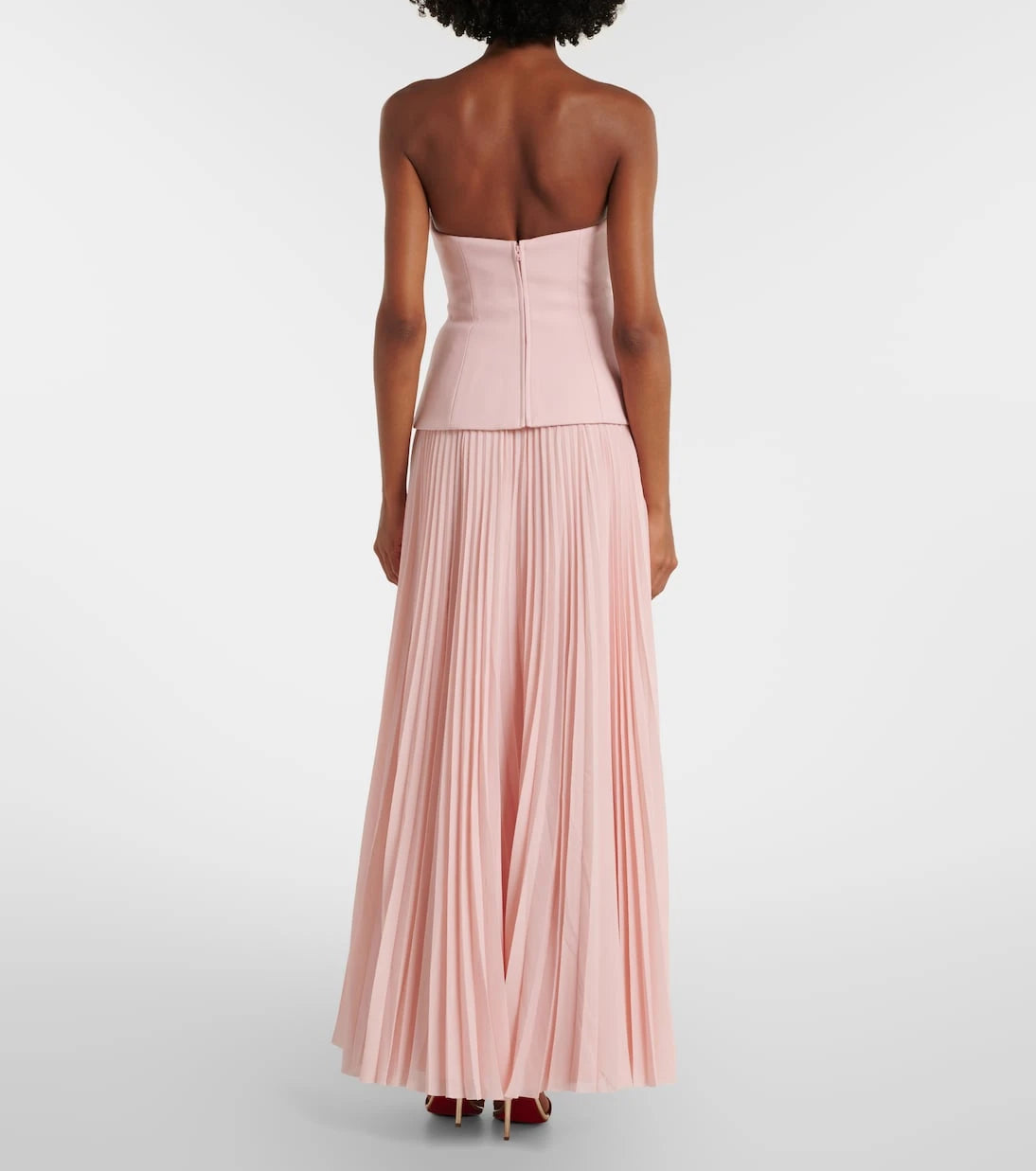 Solace London - Britt pleated strapless gown