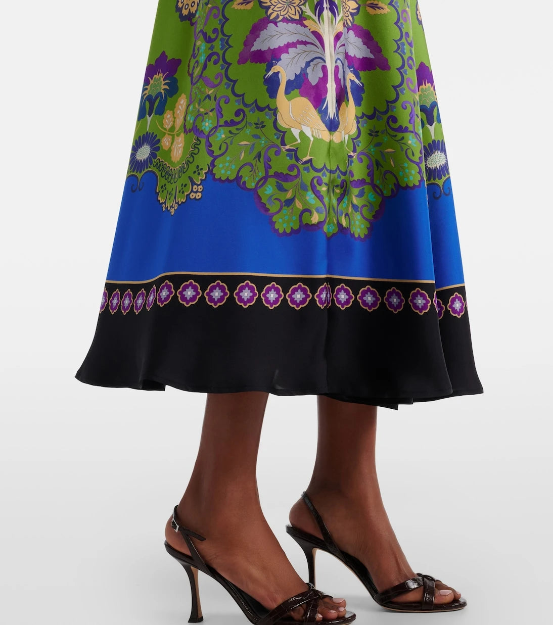 La DoubleJ - Printed silk midi skirt