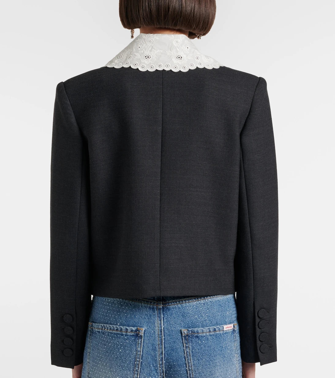 Self-Portrait - Broderie anglaise cropped jacket