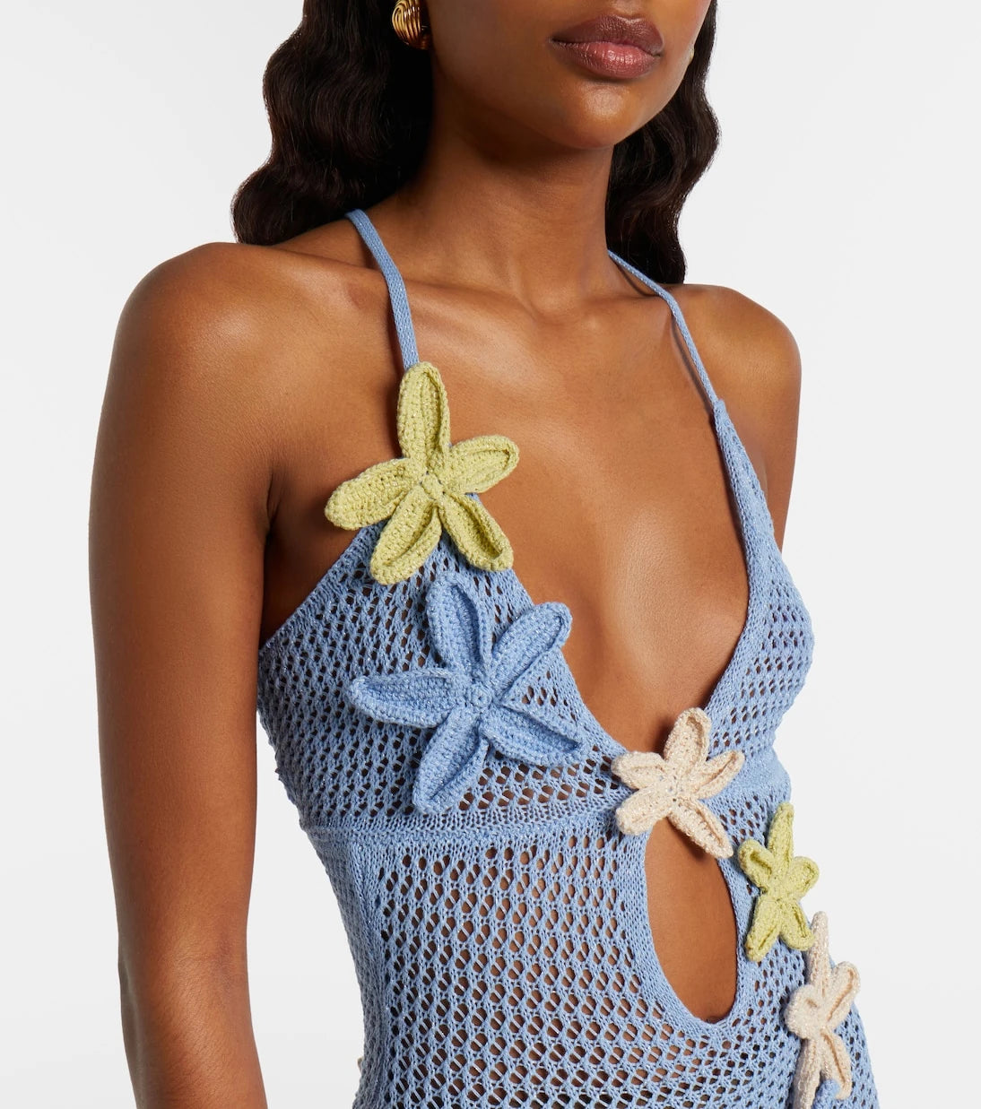 Bananhot - Hilsa open-knit lamé maxi dress