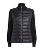 Moncler Black Knitted-Sleeve Quilted Cardigan