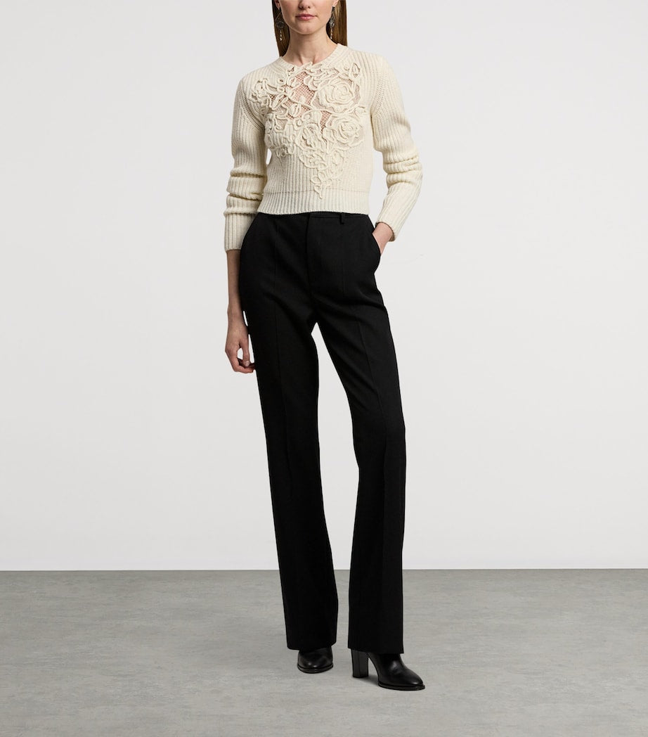 Cashmere Floral Sweater CREAM