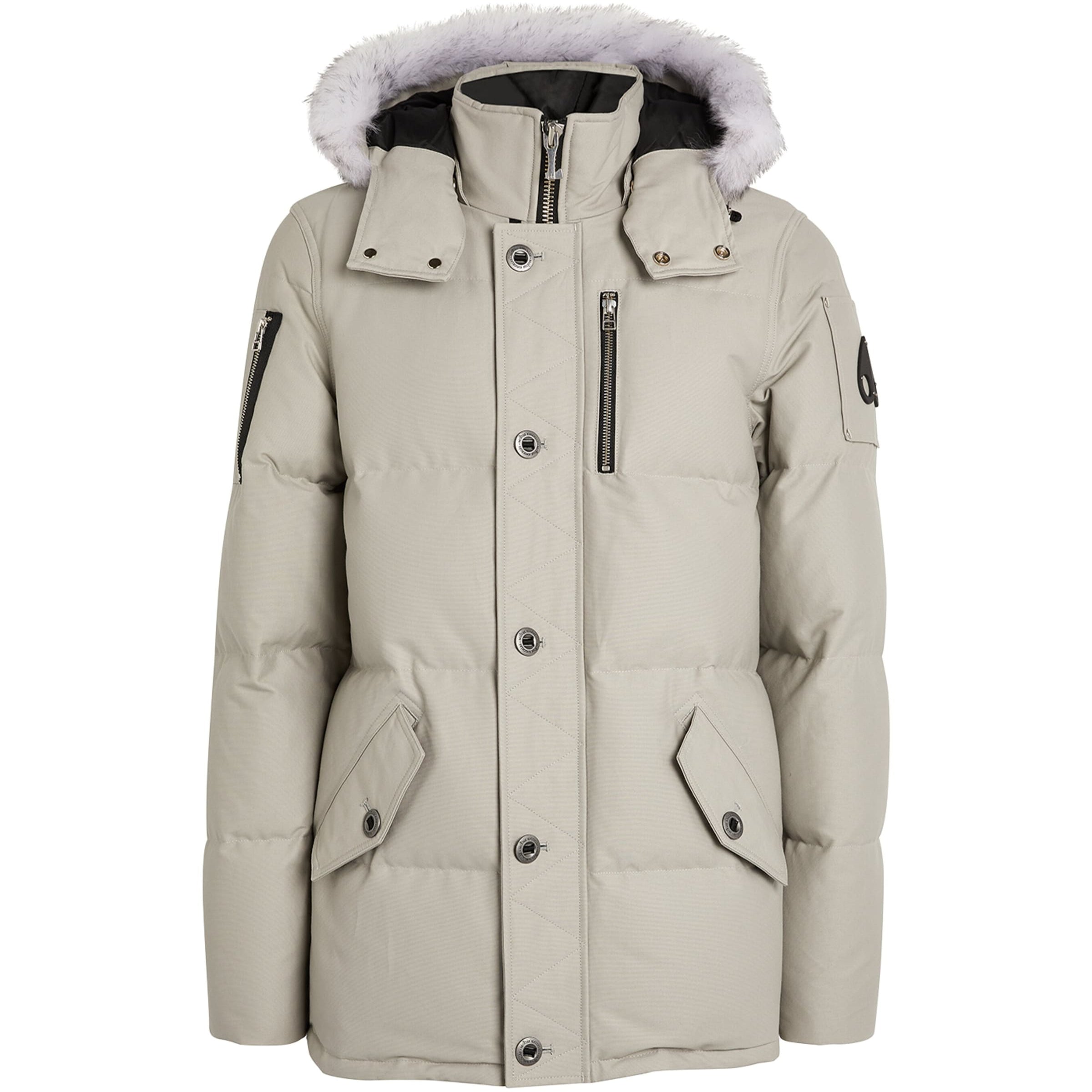 Moose Knuckles Grey Shearling-Trim 3Q Jacket