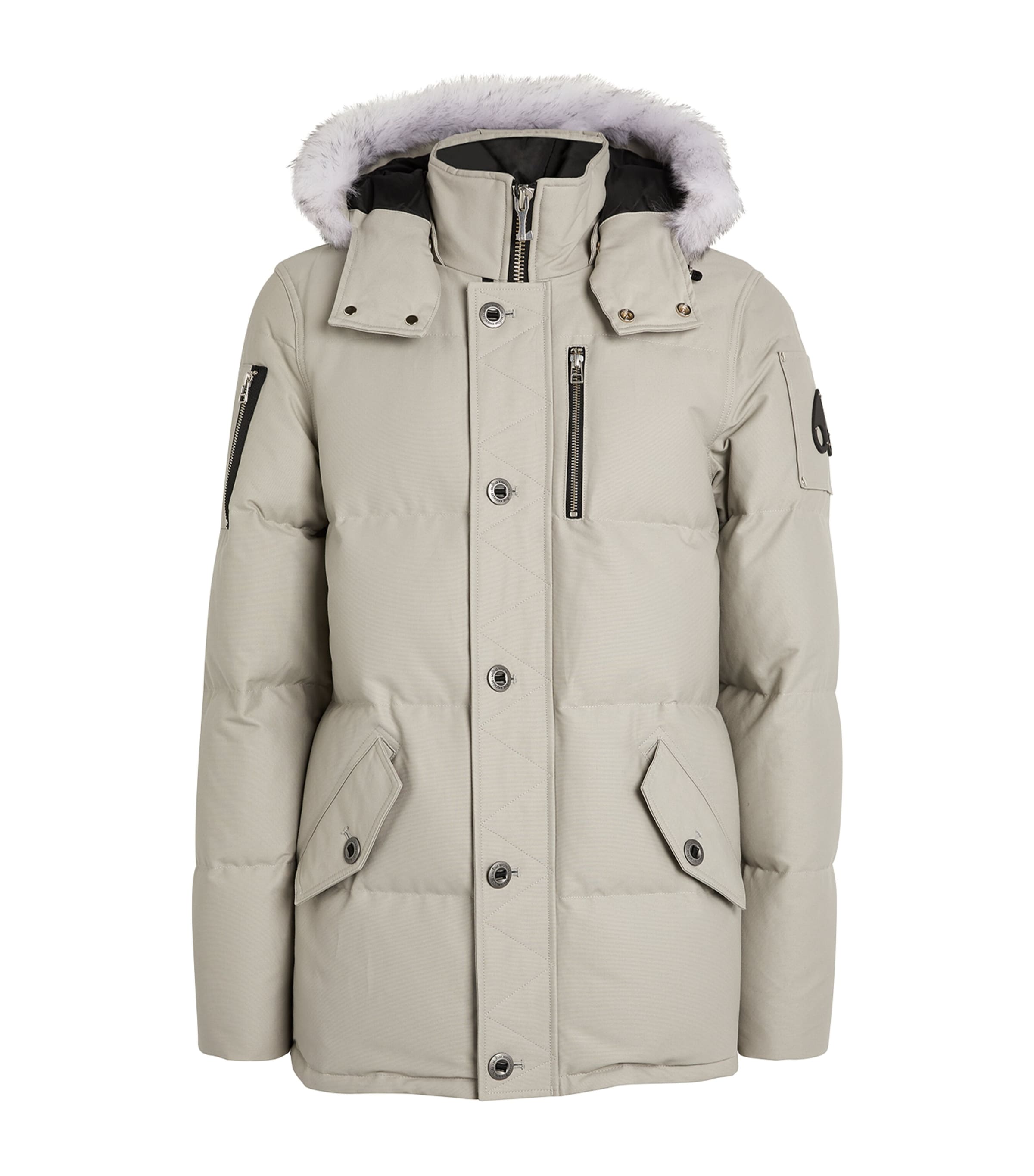 Moose Knuckles Grey Shearling-Trim 3Q Jacket