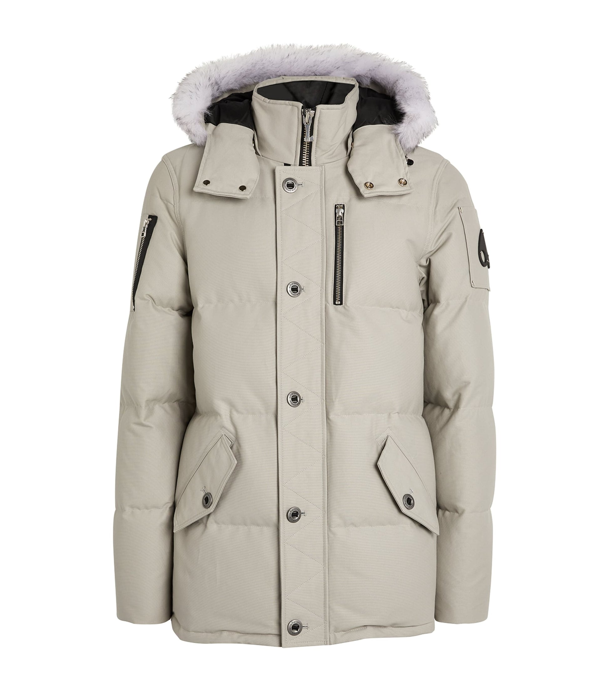 Moose Knuckles Grey Shearling-Trim 3Q Jacket