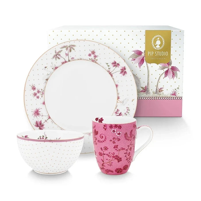 Pip Studio Jolie Pink Kahvaltı Seti 350 ml/O21/O15 cm (3 Parça)