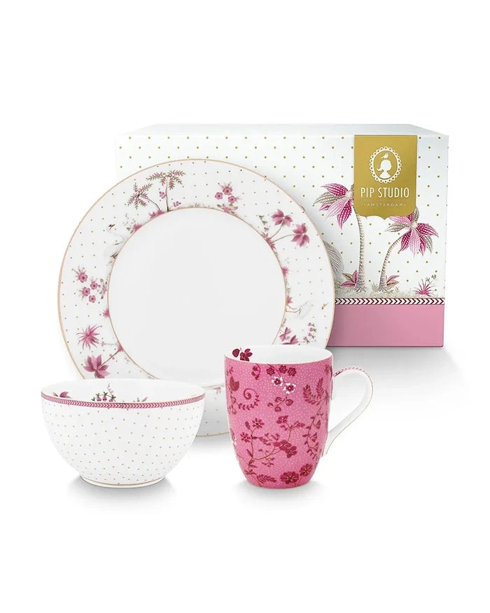 Pip Studio Jolie Pink Kahvaltı Seti 350 ml/O21/O15 cm (3 Parça)