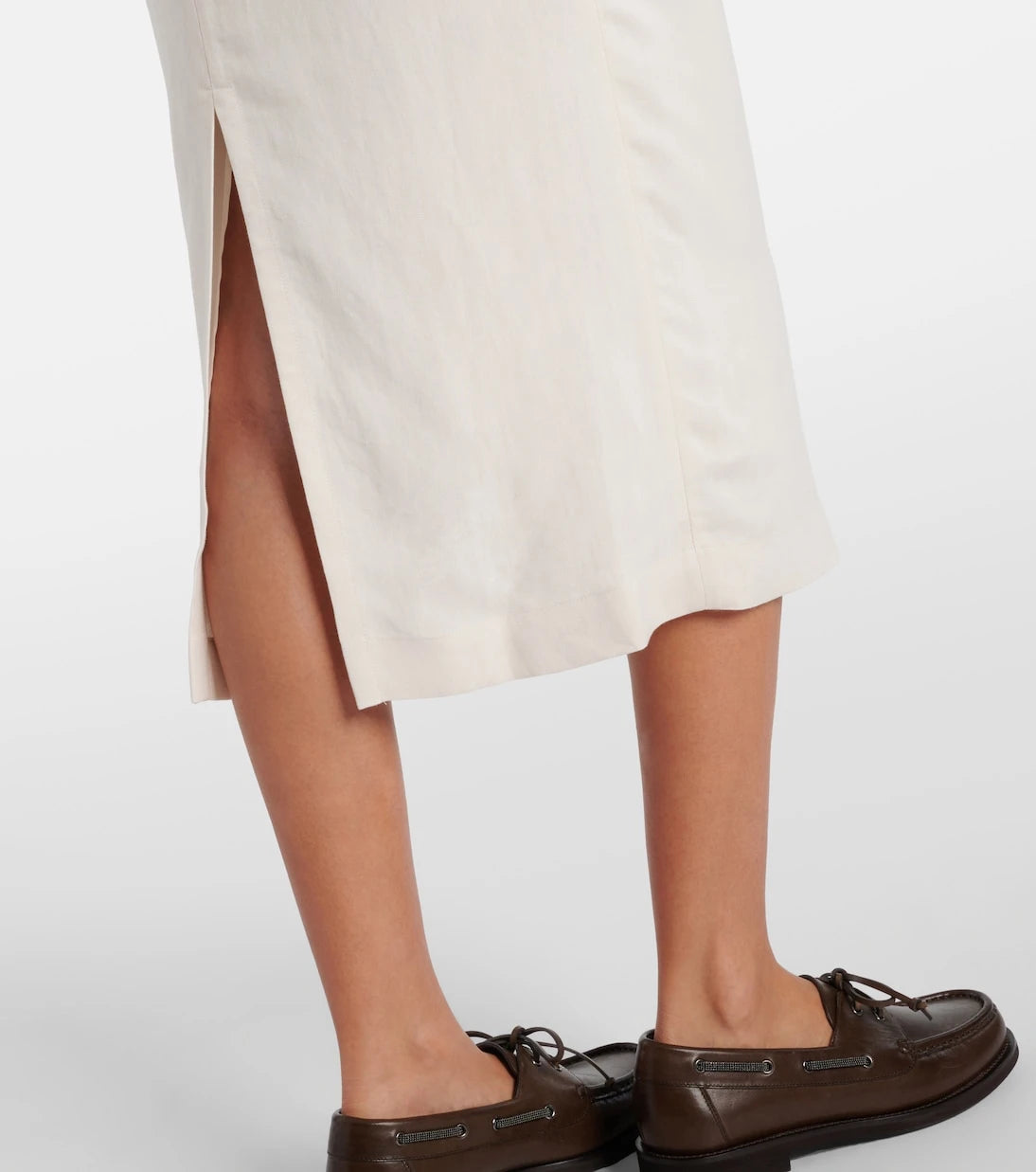 Brunello Cucinelli - Linen-blend midi dress