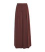 Max Mara Red Wool Jersey Palazzo Trousers
