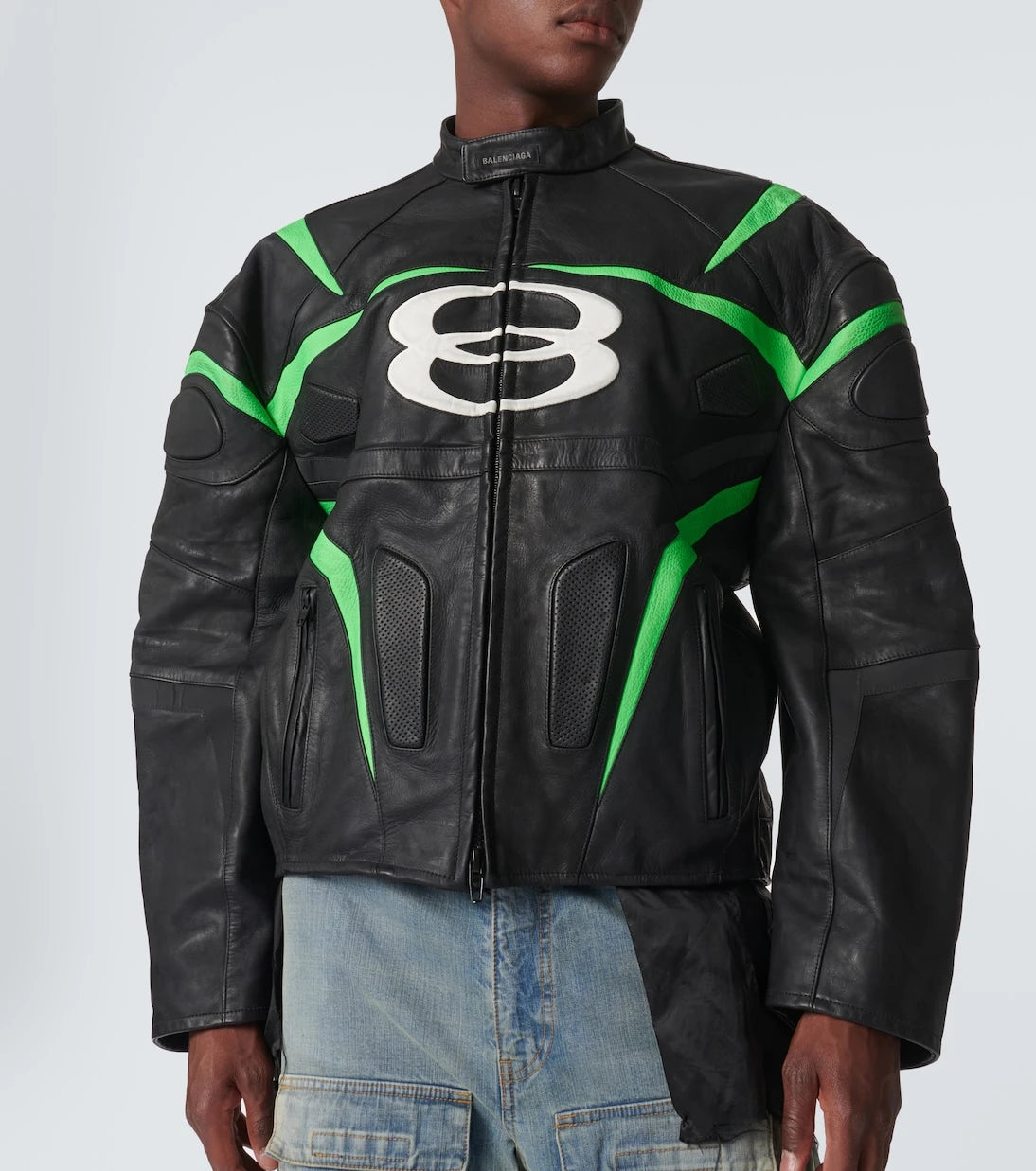Balenciaga - Logo leather jacket