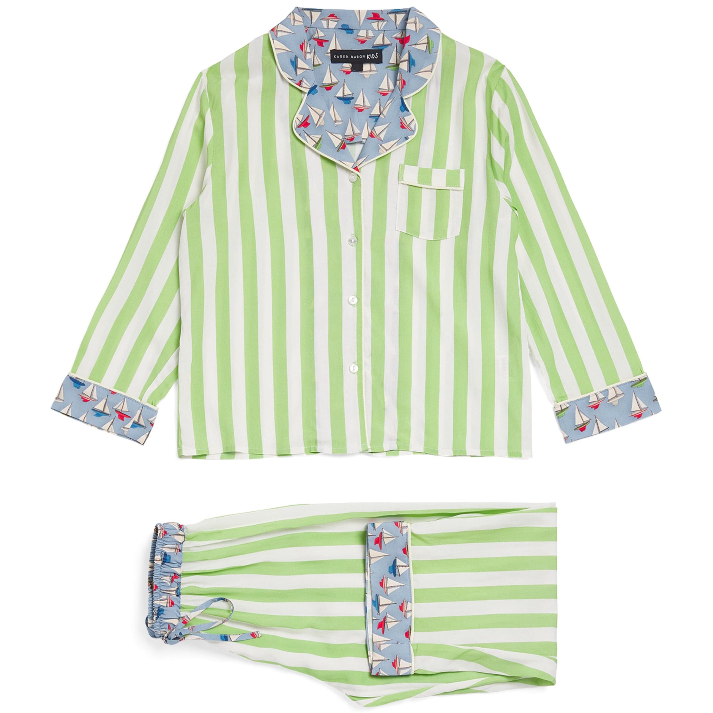 KAREN MABON KIDS Stripe Boat Print Pyjama Set (2-13 Years)