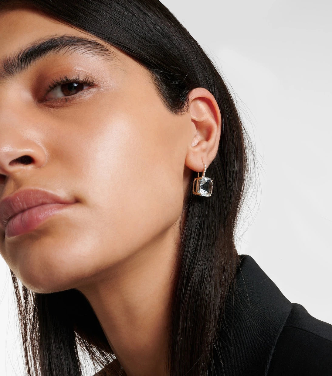 Mateo - 14kt gold earrings with quartz and diamonds