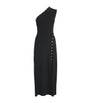 Maje Black Ribbed Press-Stud Midi Dress