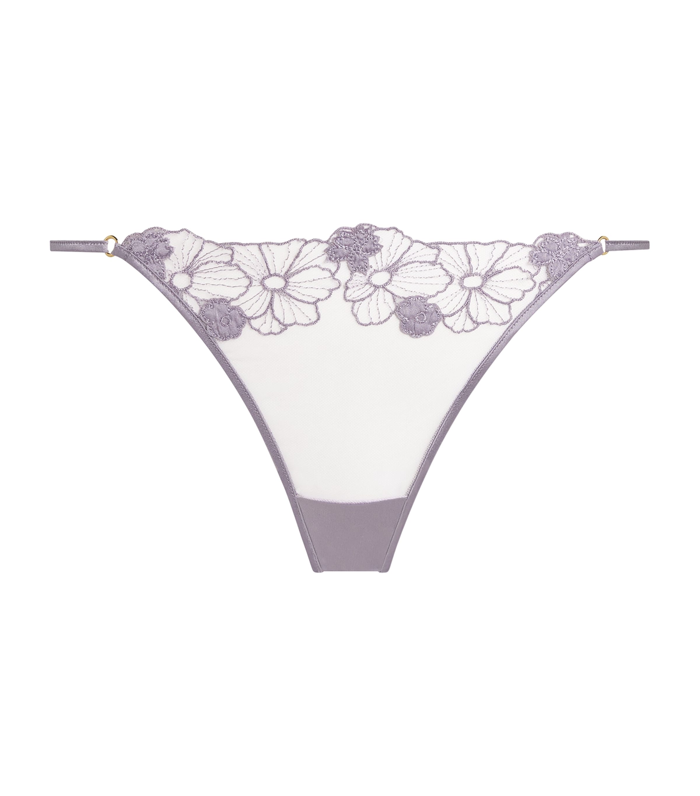 Kiki de Montparnasse Purple Floral-Lace Thong