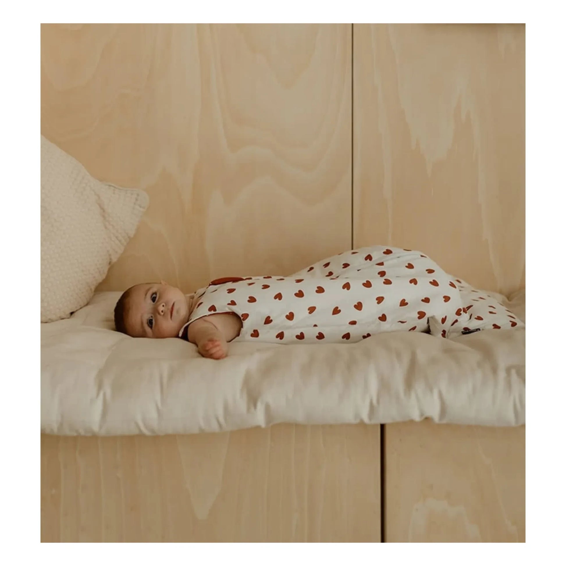 Les Petites Billes - Cœurs reversible multi-season sleeping bag | Terracotta