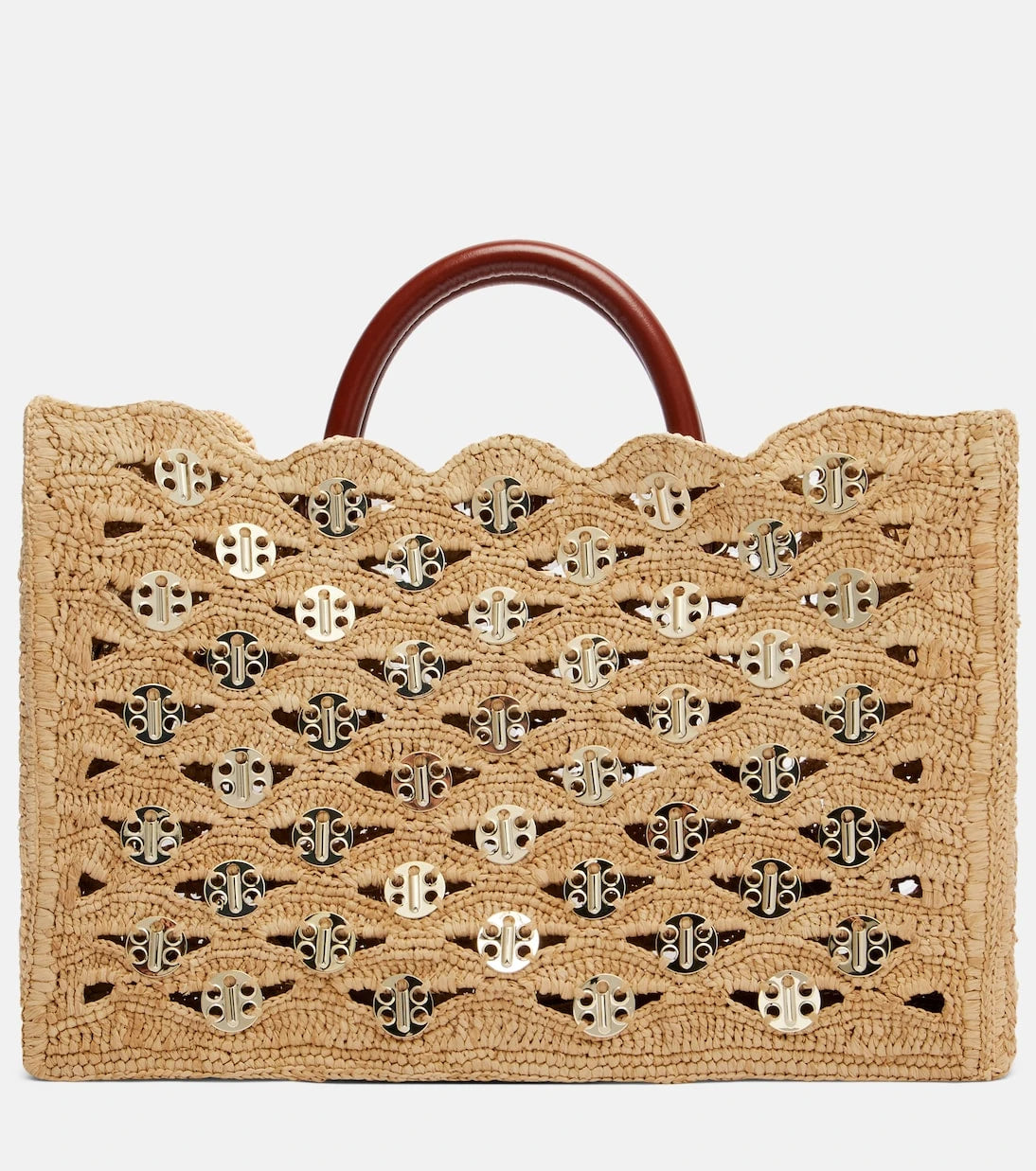 Rabanne - 1969 embellished raffia tote bag
