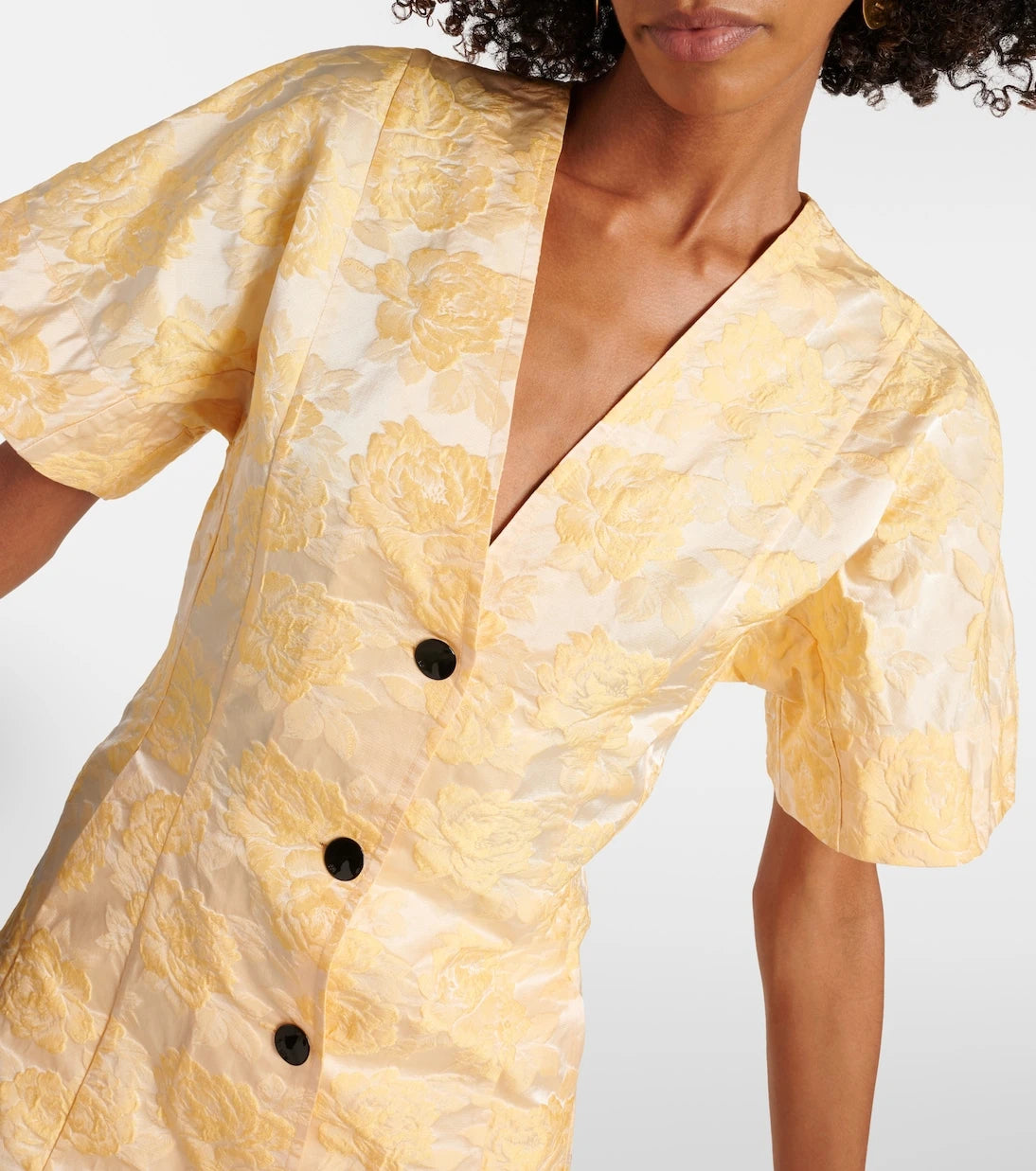 Ganni - Floral jacquard shirt dress