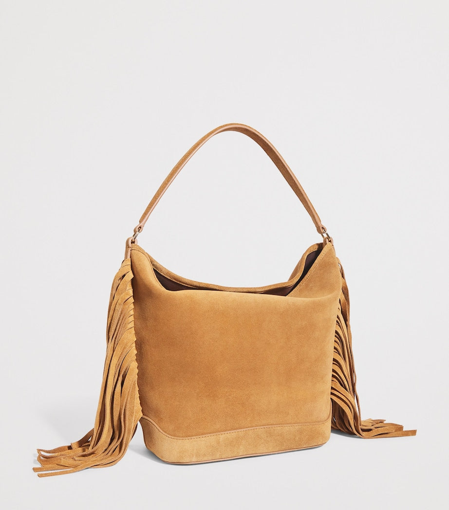 Beige Suede Tangoso Bucket Bag