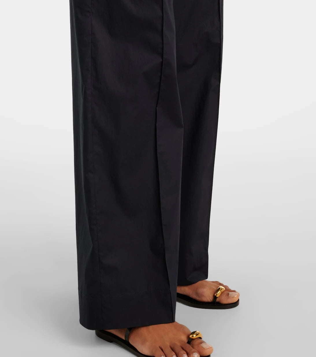 Plan C - High-rise cotton straight pants