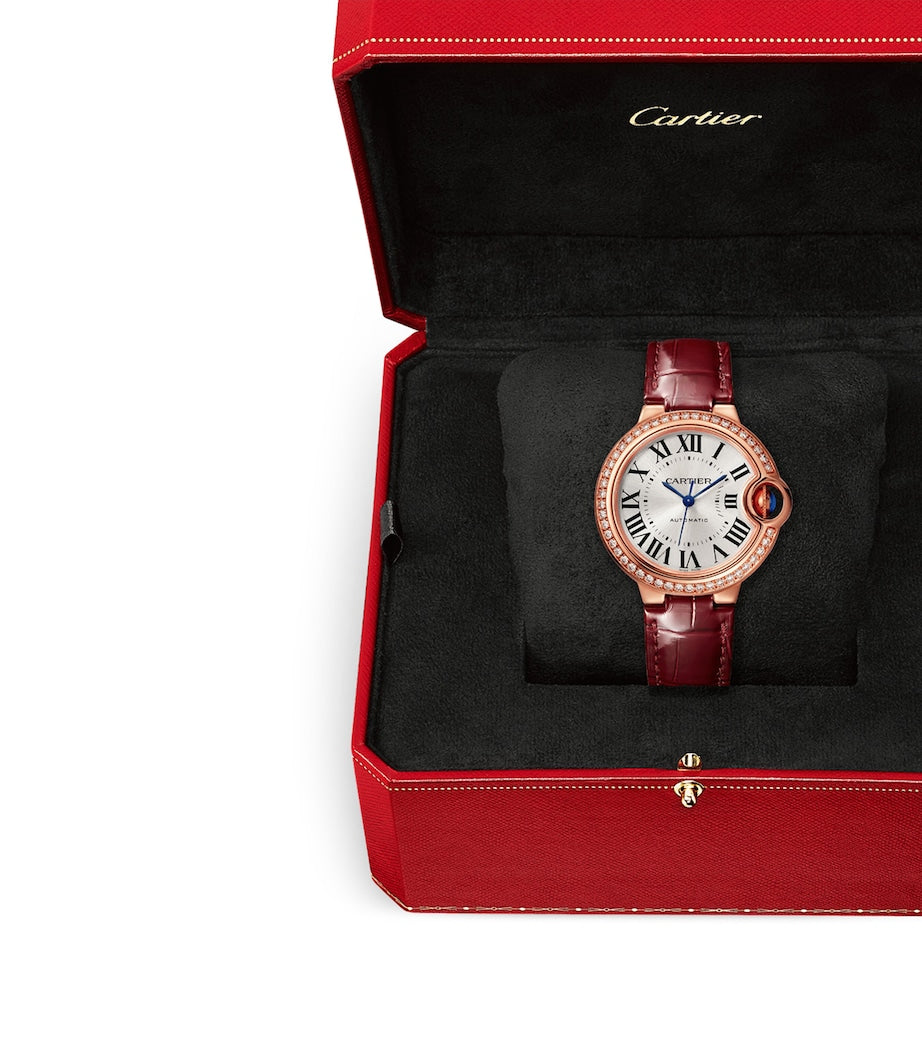 Rose Gold and Diamond Ballon Bleu de Cartier Watch 33mm