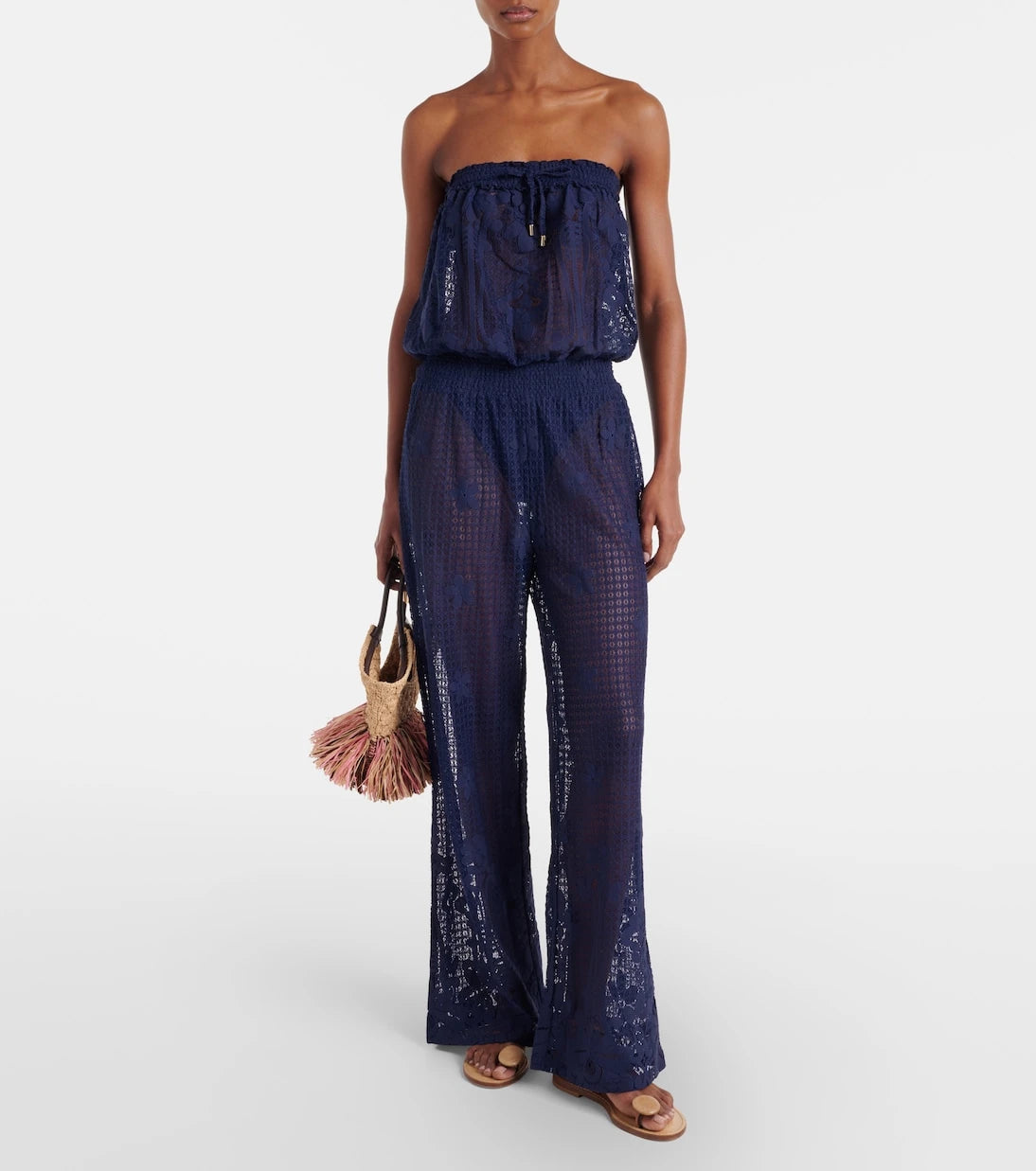 Melissa Odabash - Viv HS cotton-blend lace romper