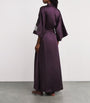 Carine Gilson Purple Silk Lace-Detail Long Robe