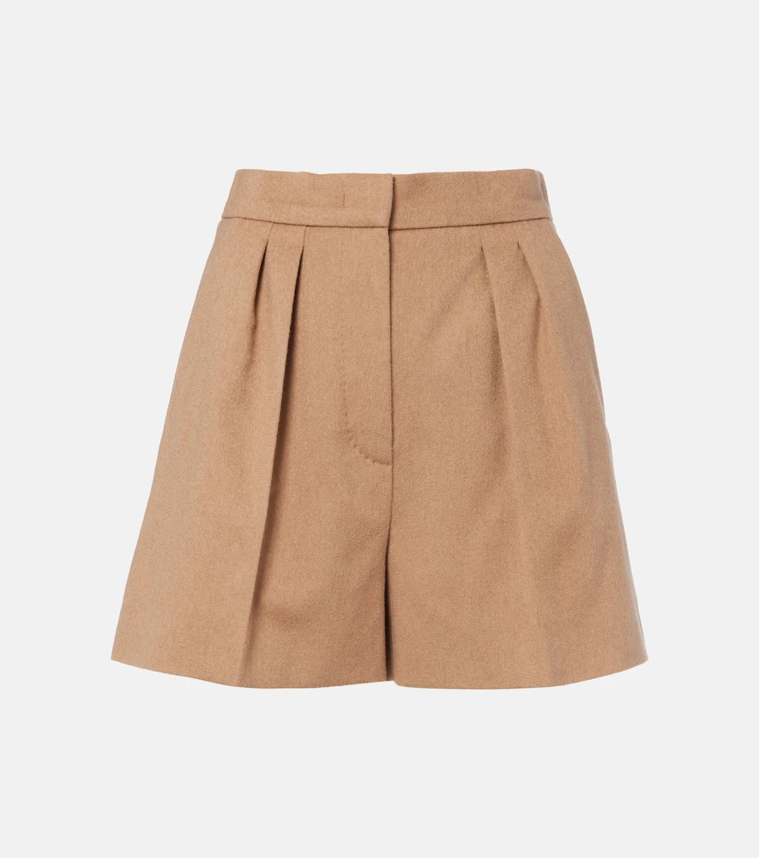 Max Mara - Pleated camel hair shorts