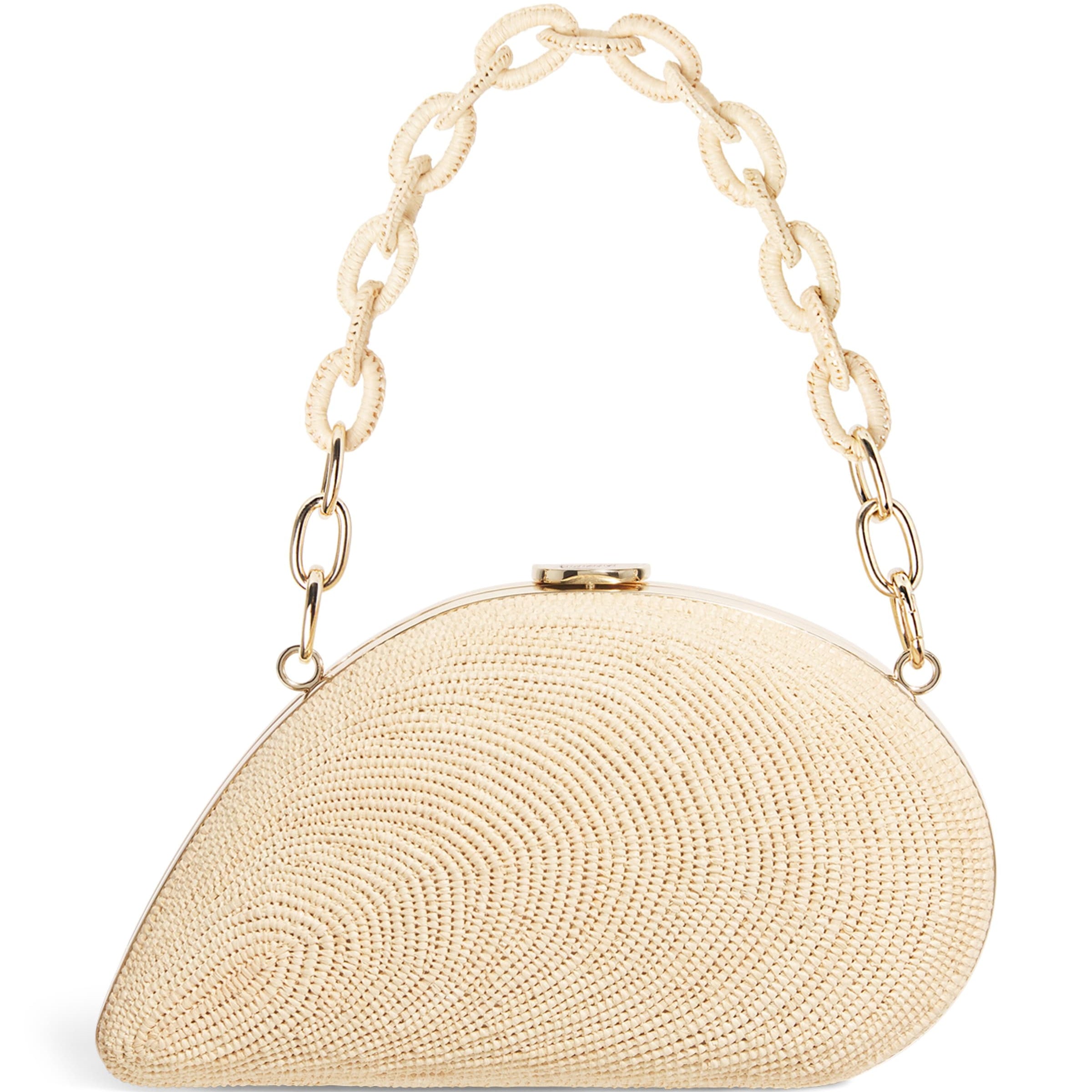 Raffia Bridget Oyster Shell Clutch Bag