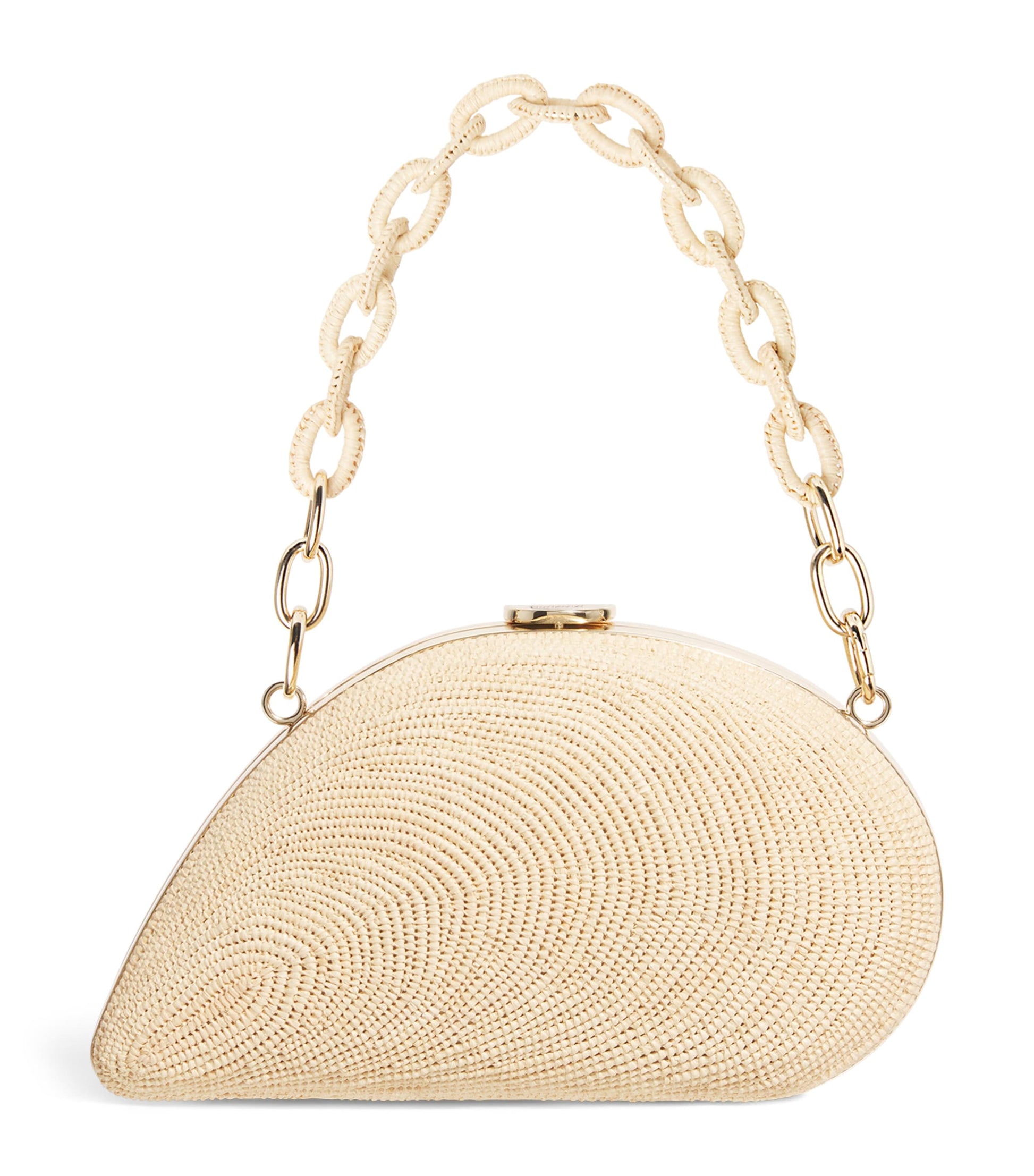 Raffia Bridget Oyster Shell Clutch Bag