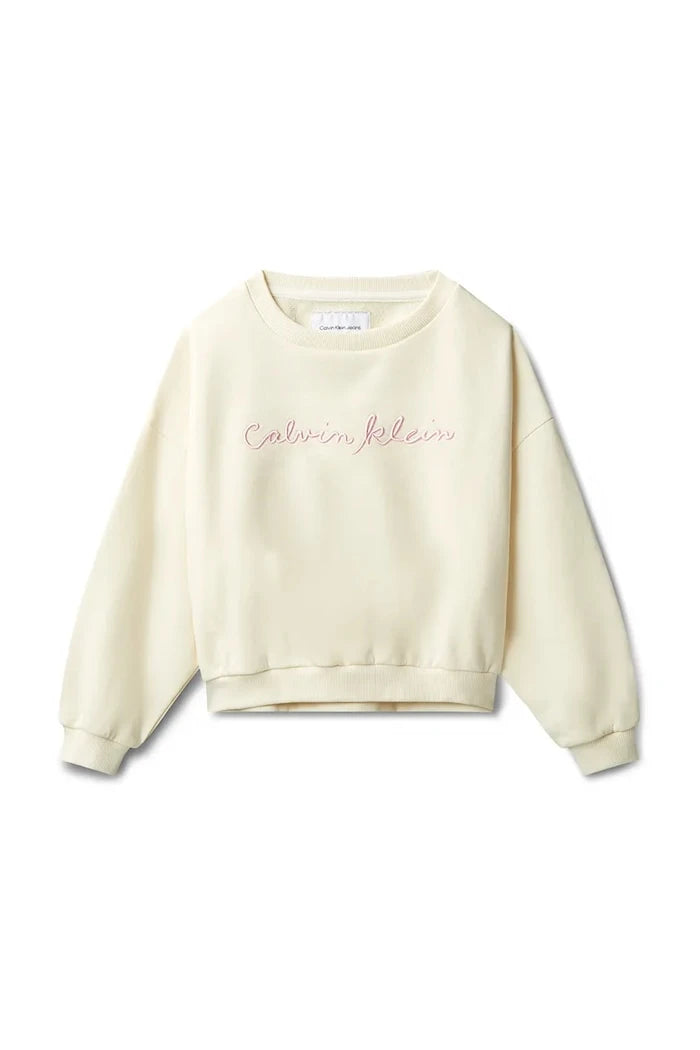 Çocuklar için pamuklu Calvin Klein Jeans sweatshirt