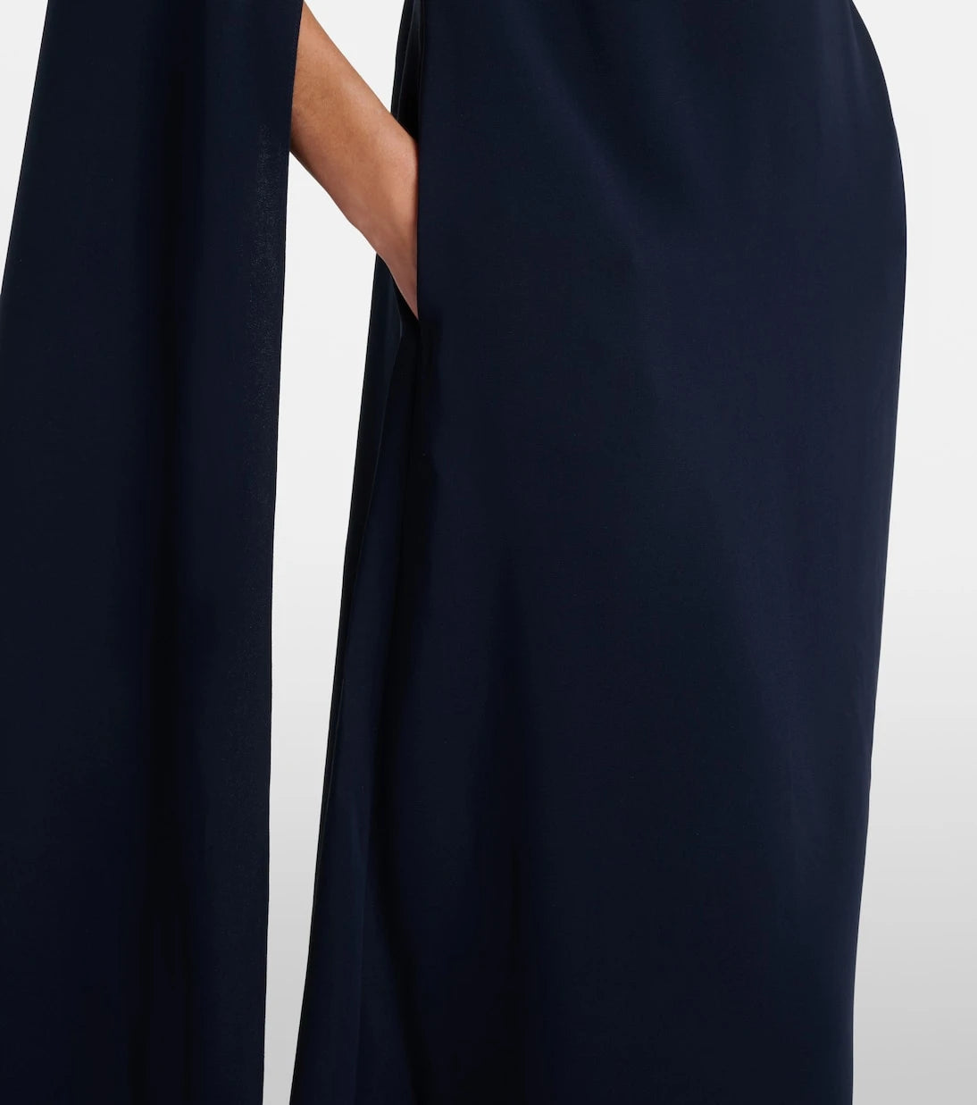 Oscar de la Renta - Embroidered caped silk-blend gown