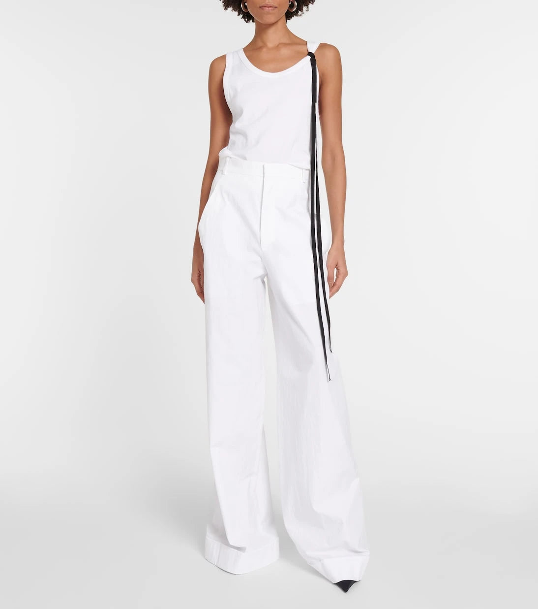 Ann Demeulemeester - بنطال Dorothee قماشي واسع الساقين من القطن