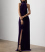 Stretch Velvet Tatum Evening Dress AUBERGINE