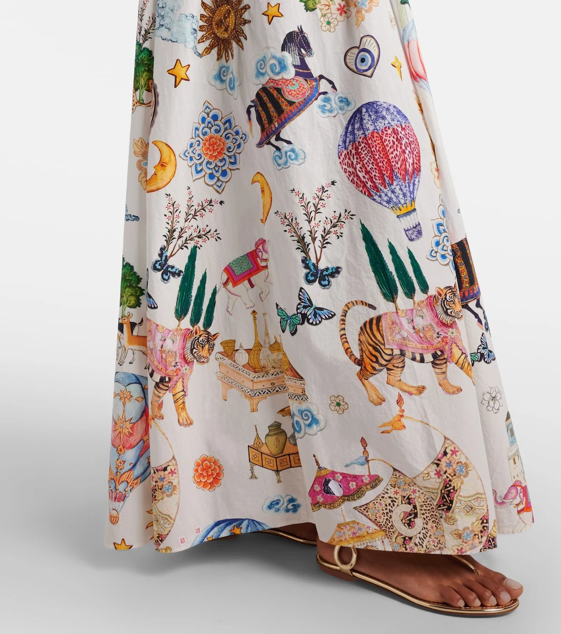 Camilla - Embellished printed cotton maxi dress