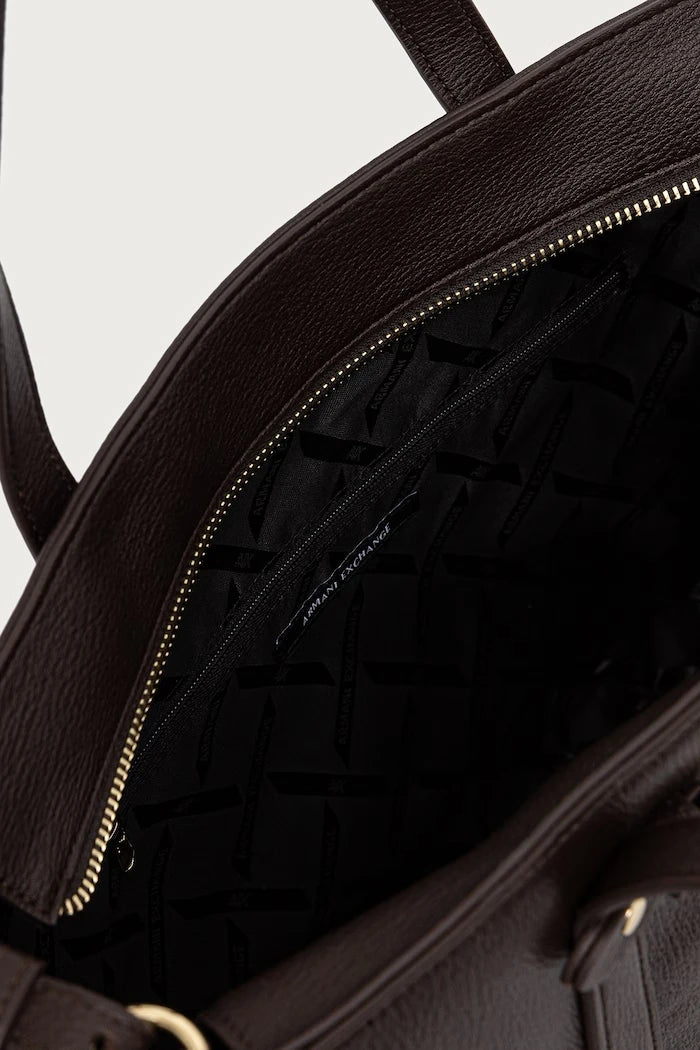 Armani Exchange suni deri kadın alışveriş çantası