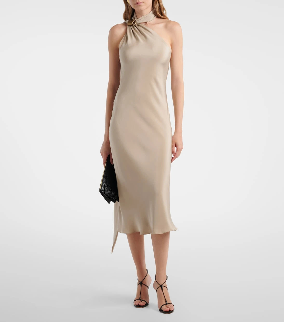 Max Mara - Elegante one-shoulder silk crêpe midi dress
