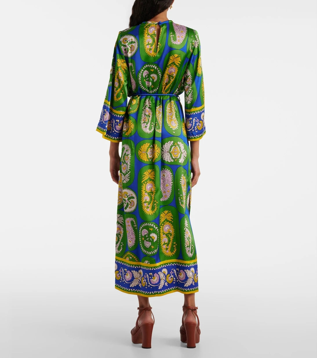 Alémais - Printed silk satin maxi dress