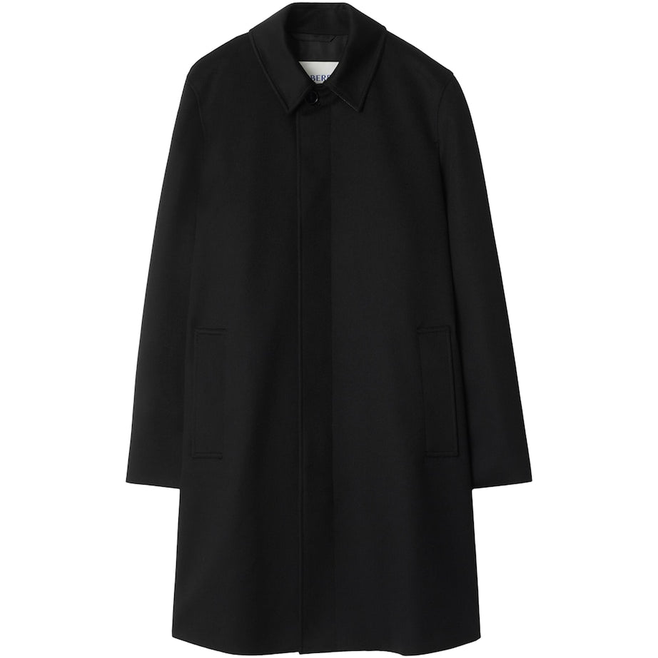 Black Cashmere Mid-Length Car Coat