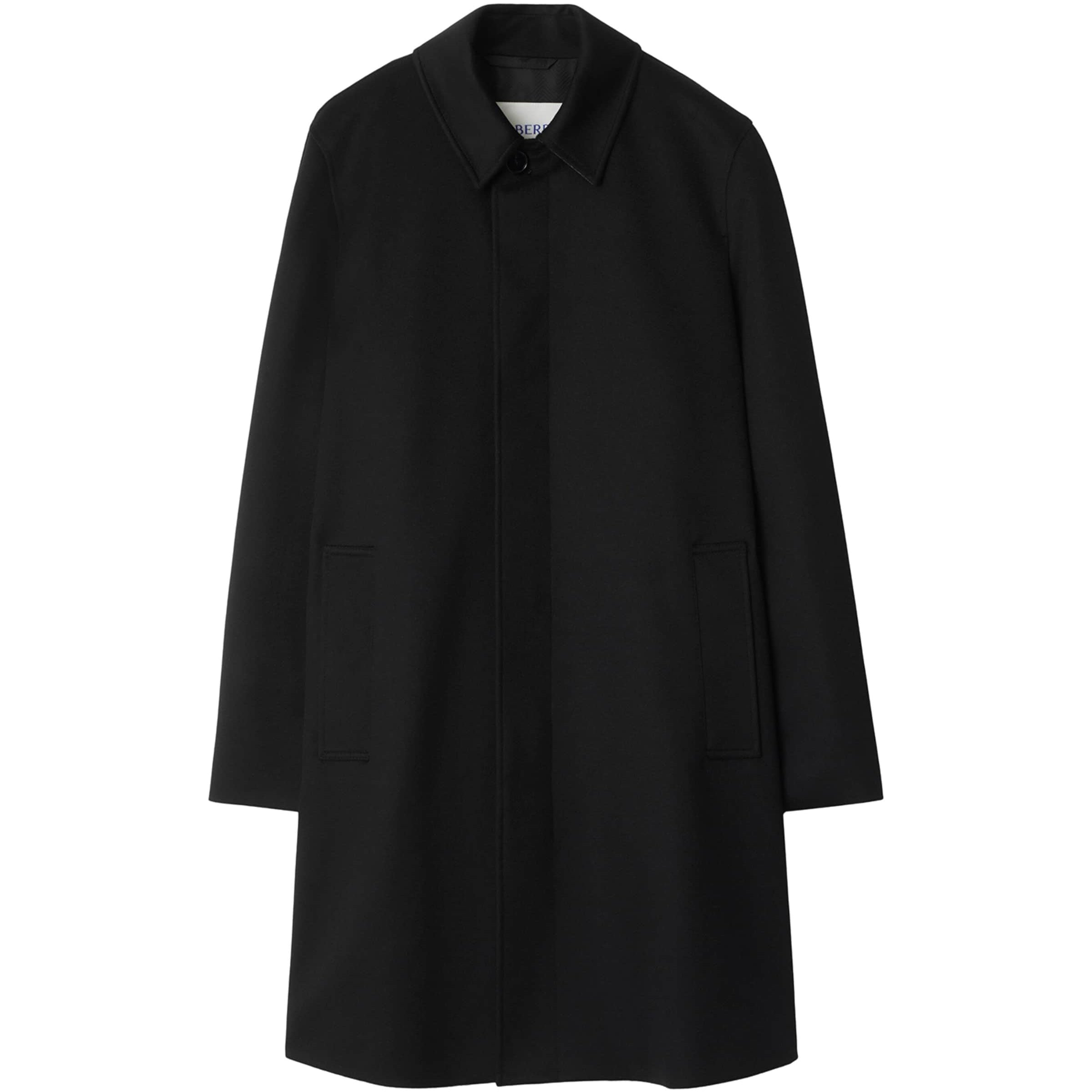 Burberry Black Cashmere Mid-Length Car Coat