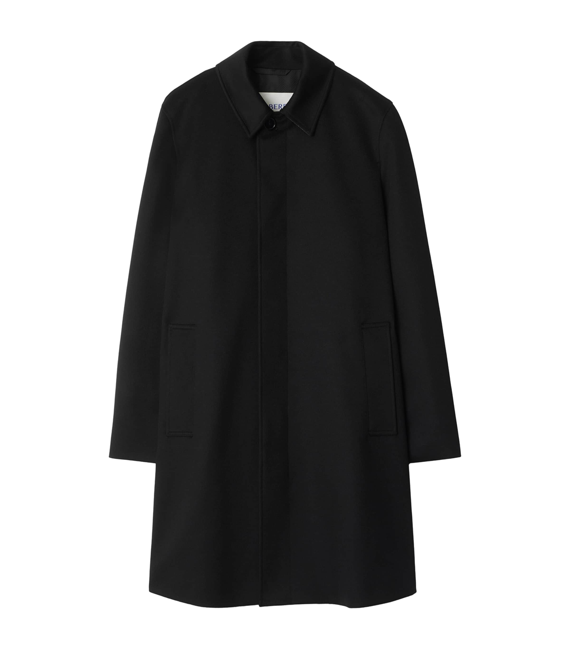 Burberry Black Cashmere Mid-Length Car Coat