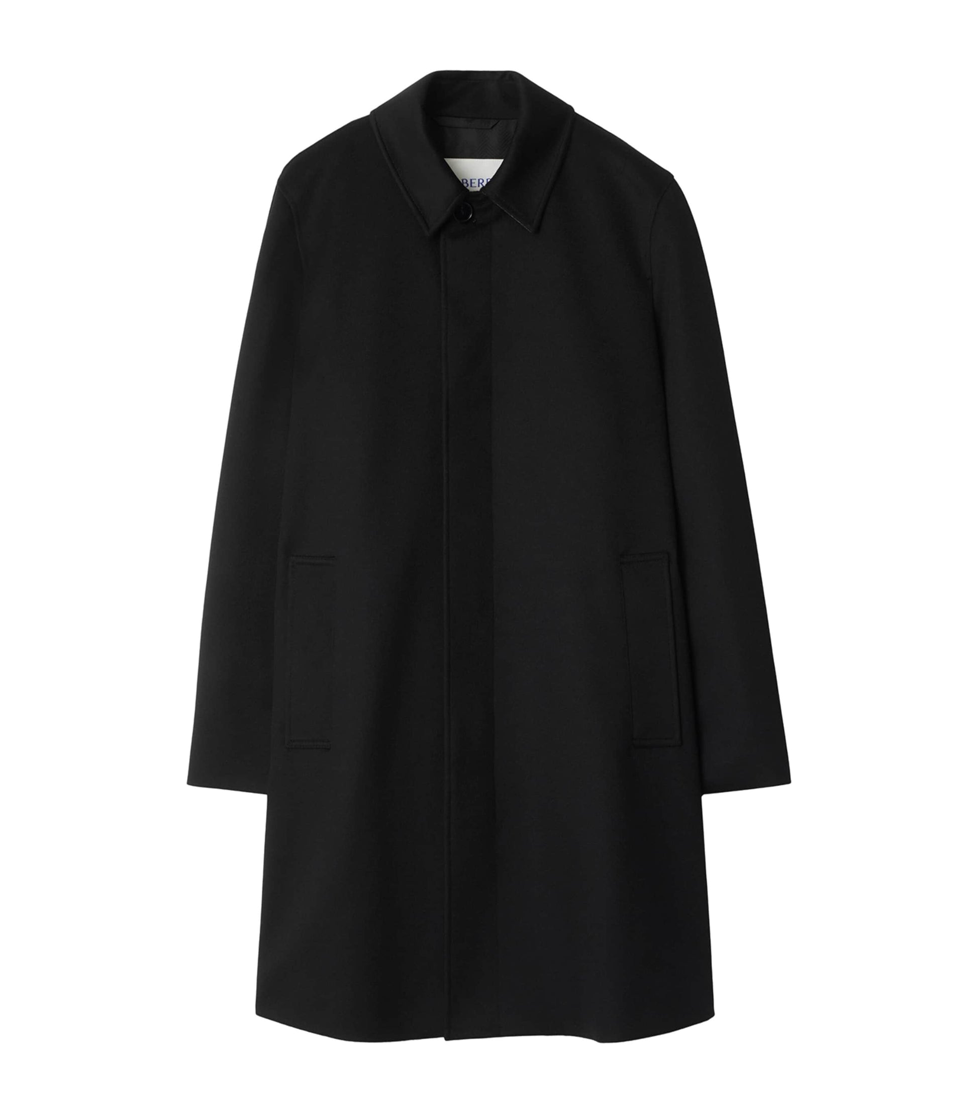 Burberry Black Cashmere Mid-Length Car Coat