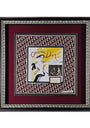 Christian Dior Signed Calling Card with Vintage Dior Scarf Framed Display