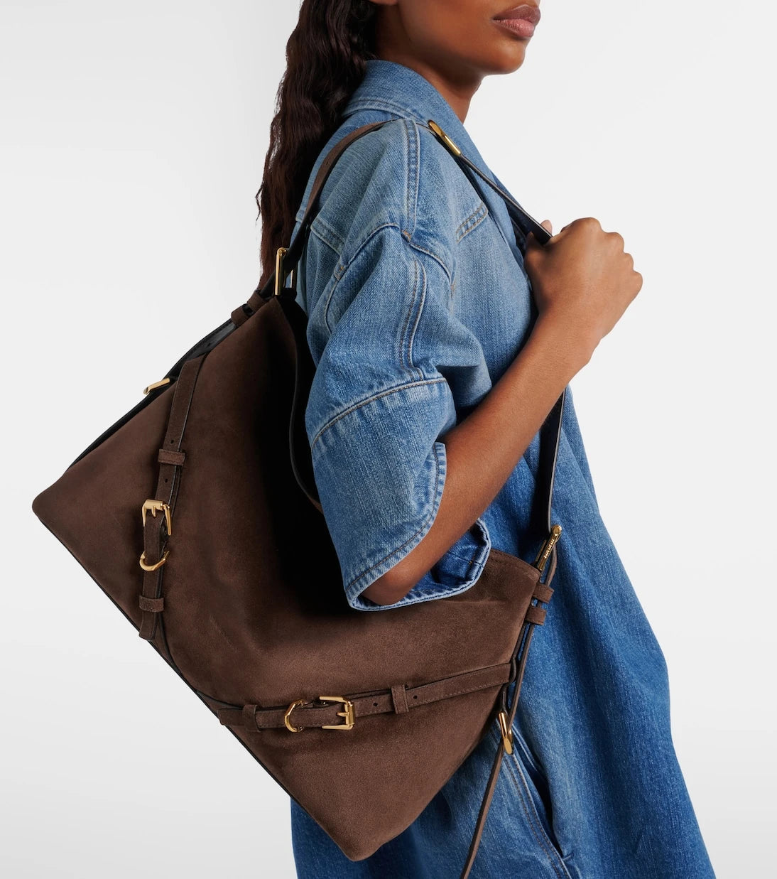 Givenchy - Voyou Medium suede shoulder bag