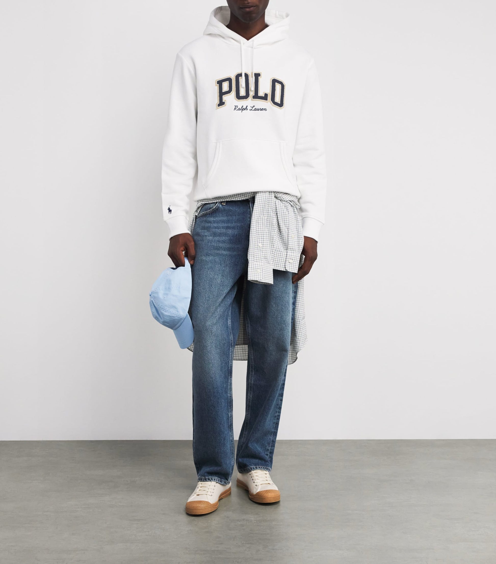 Polo Ralph Lauren White Cotton-Blend Varsity Hoodie