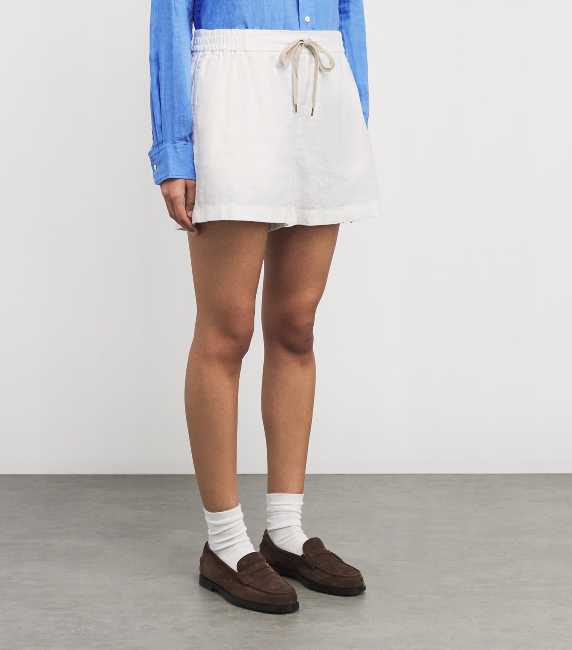 Polo Ralph Lauren White Linen Shorts