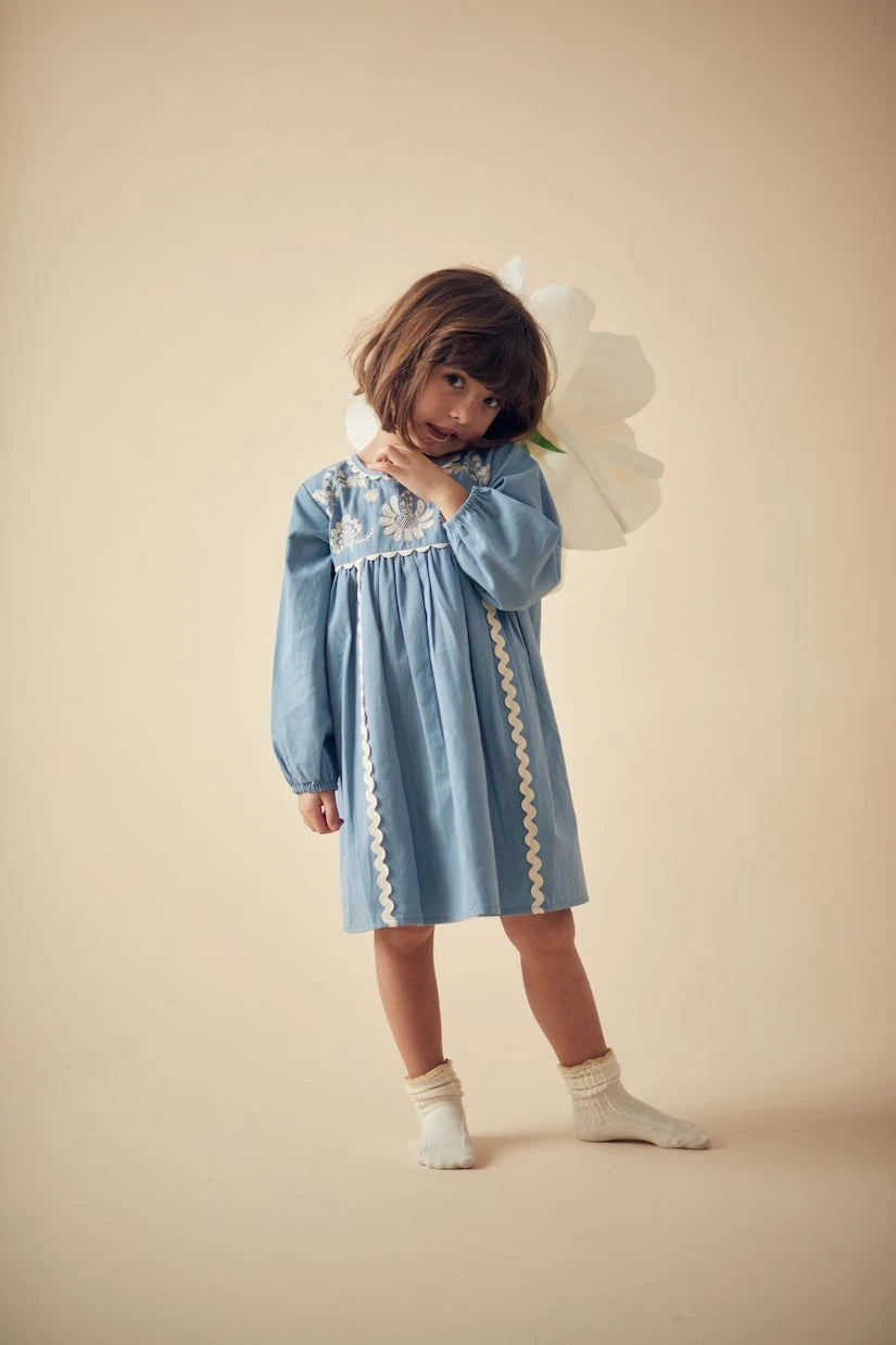 Louise Misha - Linoa embroidered cotton dress